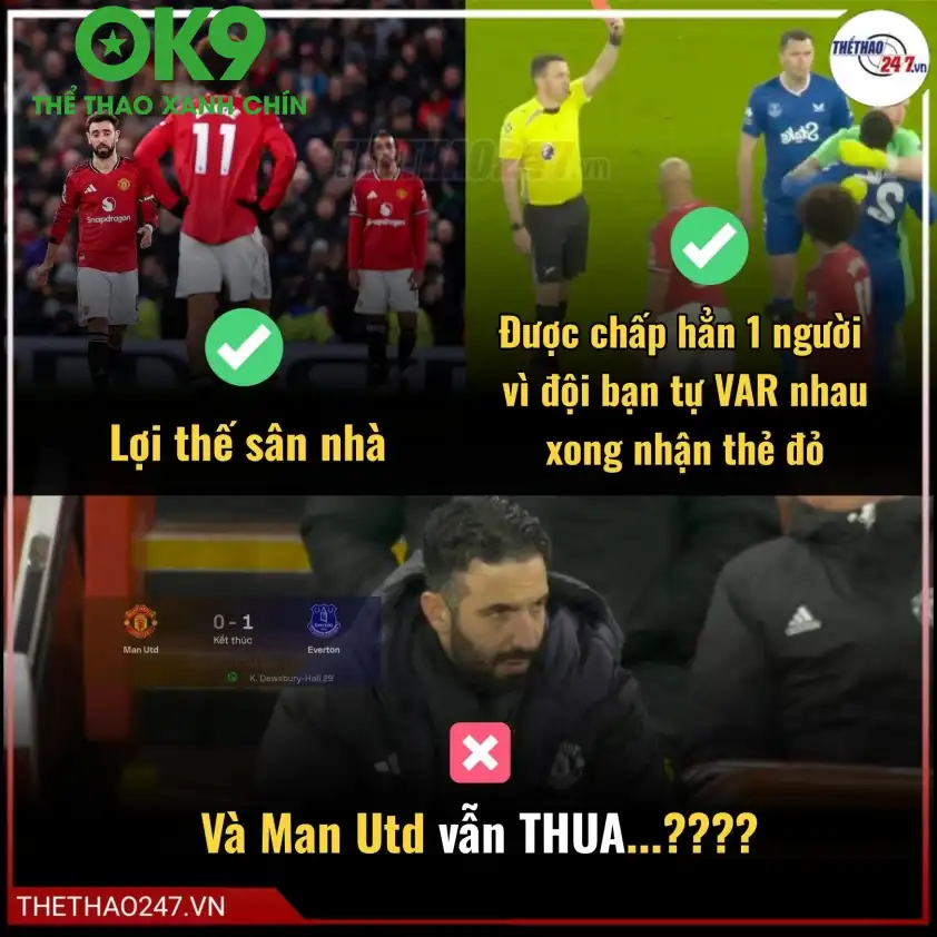 Quỷ đỏ gây thất vọng sau trận thua Everton